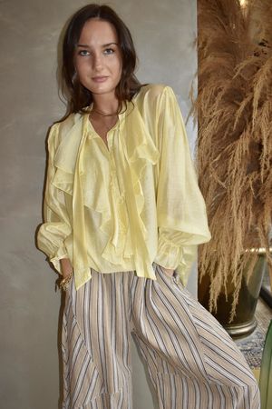 Regency Ruffle Blouse Lemon